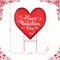 Set of 2 24"H Metal Happy Valentine's Day Heart Yard Stake or Wall Décor